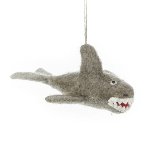 Handmade Felt Megaladon Shark Hanging Decoration