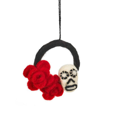 Handamde Felt Mexicana Skull Day of the Dead Hanging Decoration