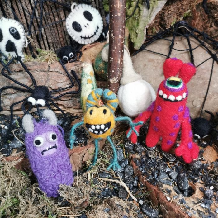 Handmade Felt Moody Monsters Hanging Decorations