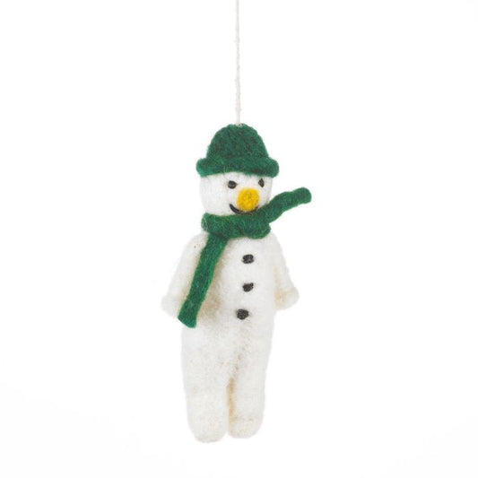 Hanging Felt Mr. Snowman Handmade Felt Biodegradable Decoration