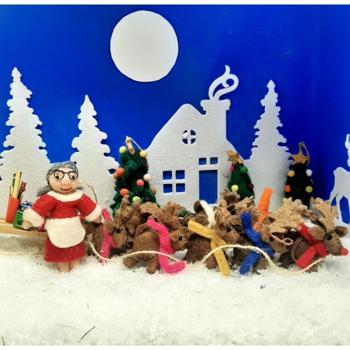 Décoration de sapin de Noël à suspendre en feutre fait main, Mère Noël