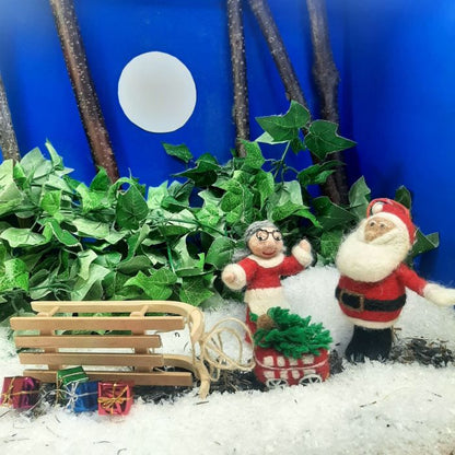 Décoration de sapin de Noël ronde en feutre faite à la main