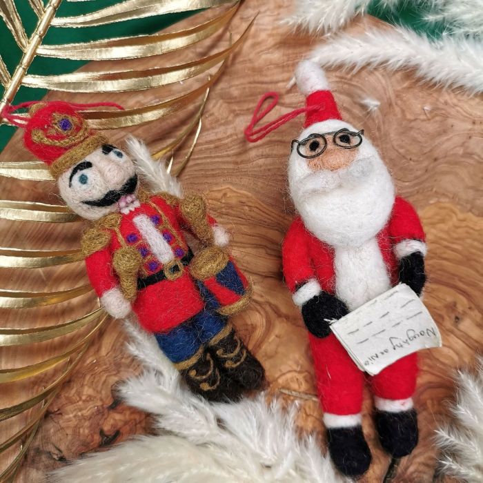 Handmade Felt Nutcracker Ned Hanging Traditional Christmas Decoration