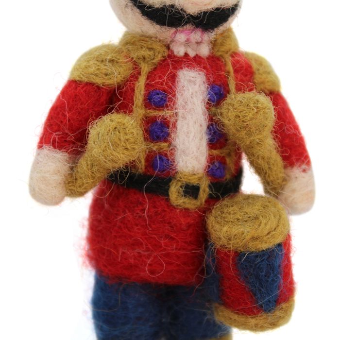 Handmade Felt Nutcracker Ned Hanging Traditional Christmas Decoration