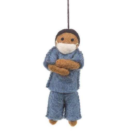 Handmade Felt Nurses Hanging Decorations-Black
