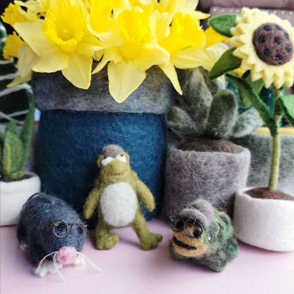 Handmade Felt Hanging Biodegradable Mole with Specs Decoration