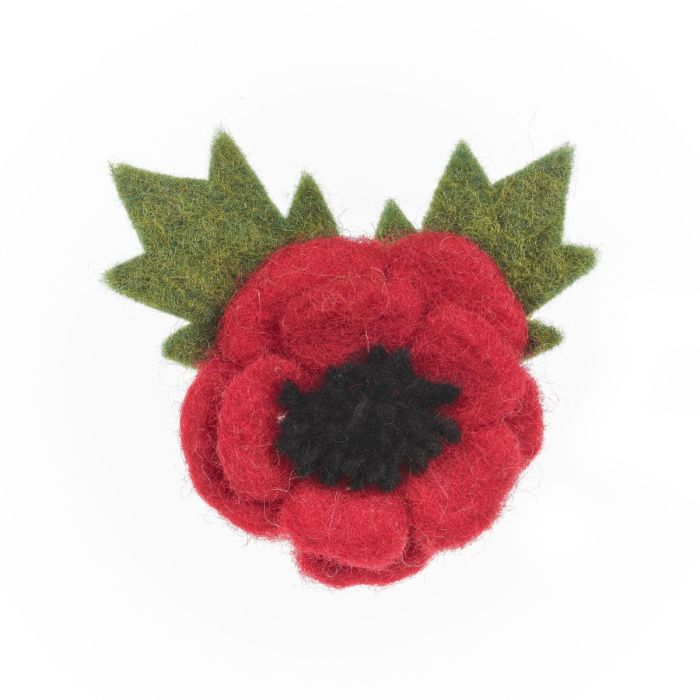 Handmade Felt Remembrance Poppy Brooch