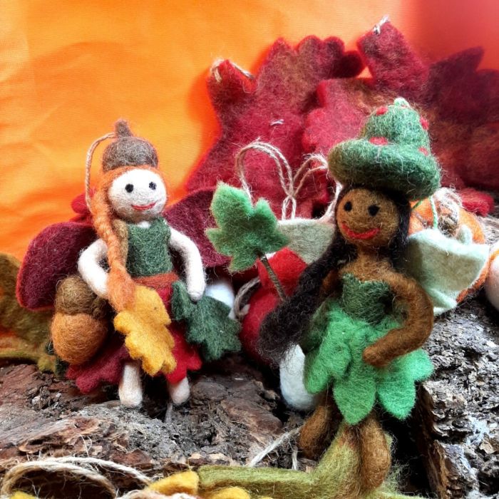 Handmade Felt Amber the Autumnal Fairy Hanging Decoration