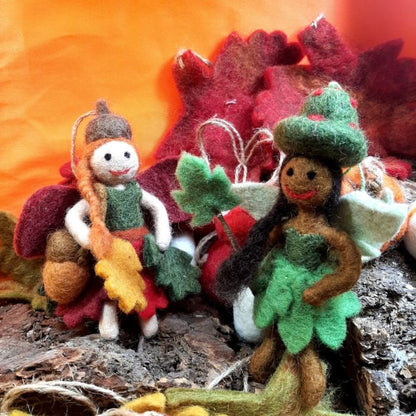 Handmade Felt Amber the Autumnal Fairy Hanging Decoration