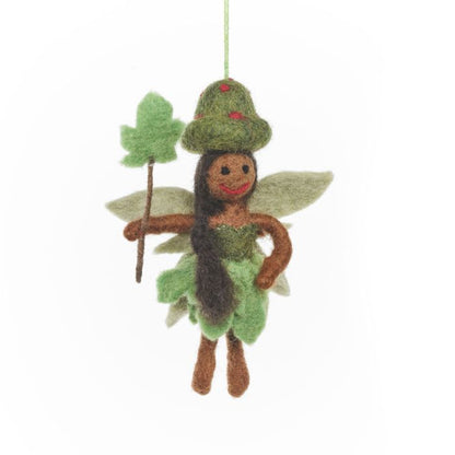 Handmade Felt Sage the Forest Fairy Hanging Decoration