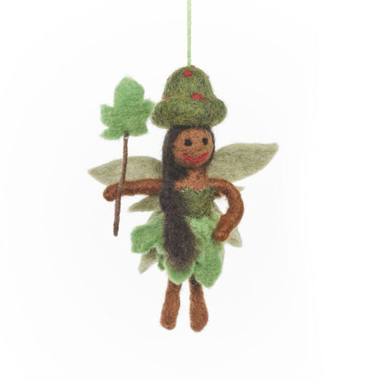 Handmade Felt Sage the Forest Fairy Hanging Decoration
