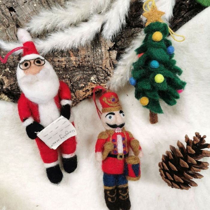 Handmade Felt Nutcracker Ned Hanging Traditional Christmas Decoration