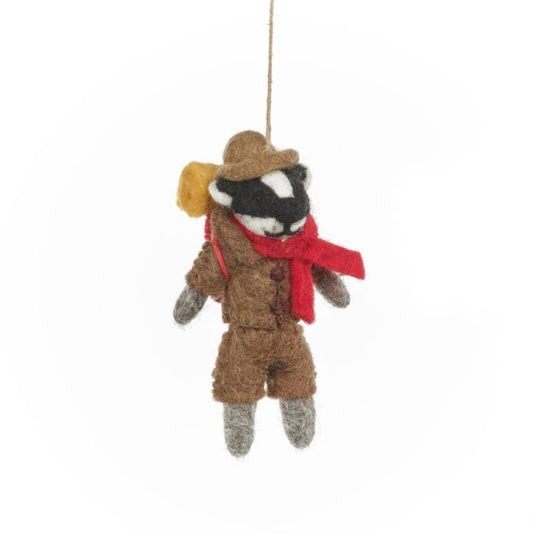 Handmade Felt Scouts Badger Hanging Decoration