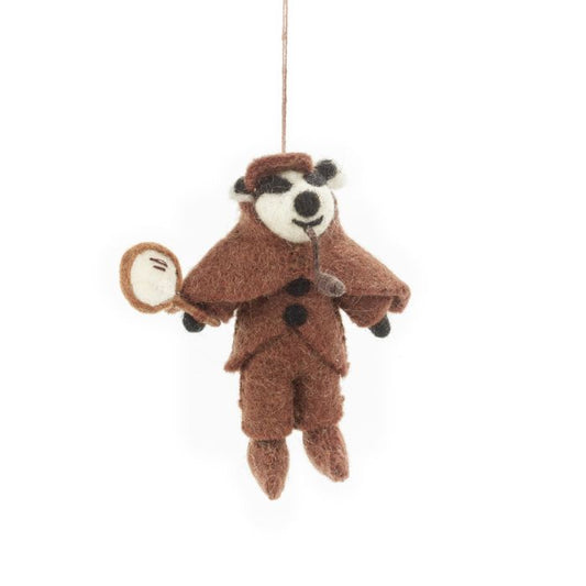 Handmade Felt Sherlock Holmes Badger Hanging Decoration