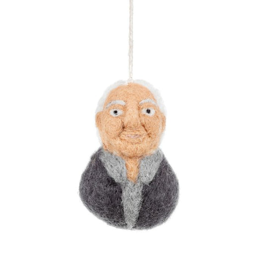 Handmade Felt Sir David Attenborough Hanging Decoration