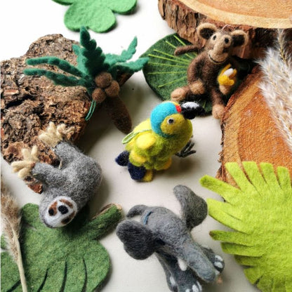 Décoration tropicale en feutre biodégradable à suspendre à la main en forme de palmier paradisiaque