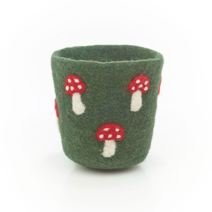 Handmade Felt Toadstool Plant Pot Home Decoration