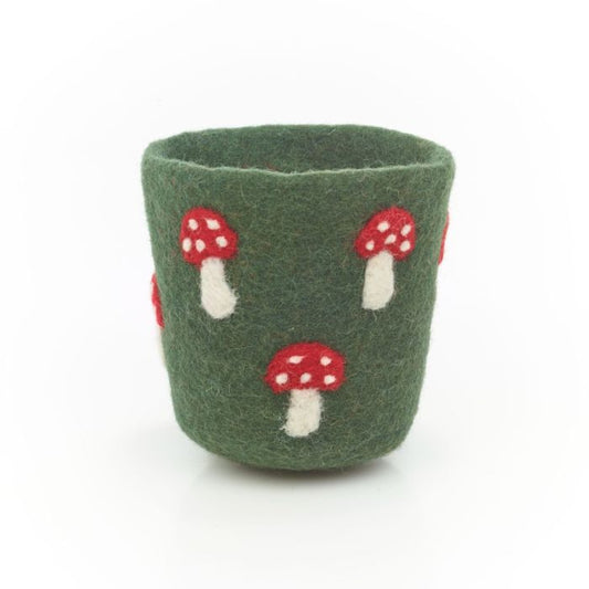 Handmade Felt Toadstool Plant Pot Home Decoration