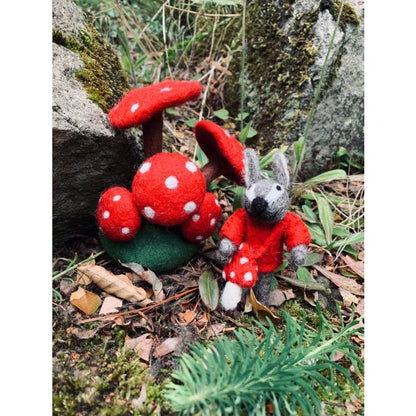 Handmade Felt Woodland Toadstool Stump Autumnal Decoration