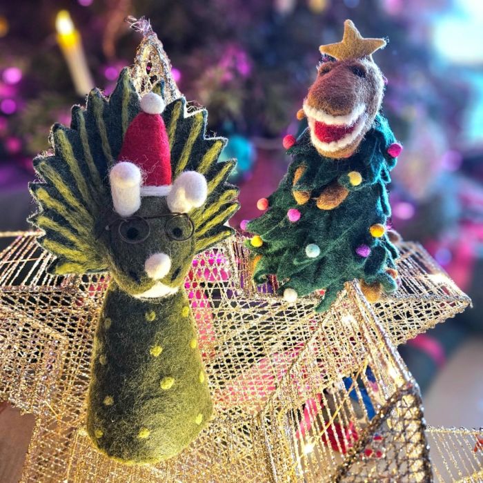 Handmade Felt Tree-Rex Christmas Tree Topper