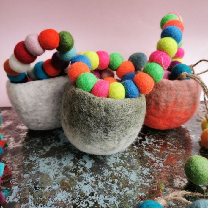 Handmade Biodegradable Felt Neon Bubble Garland Home Decoration