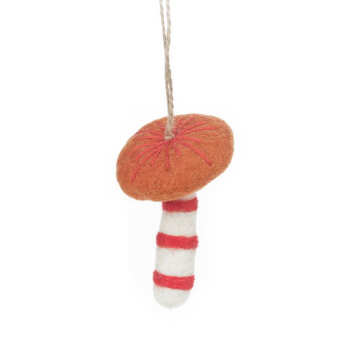 Handmade Felt Wild Foraged Mushrooms (Set of 3) Hanging Decorations