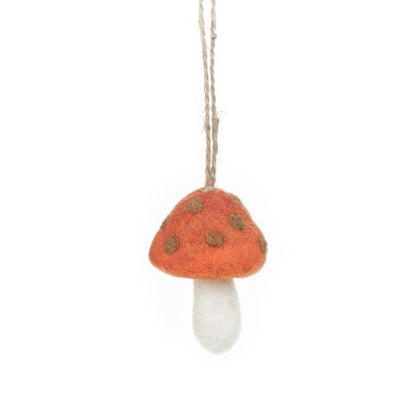 Handmade Felt Wild Foraged Mushrooms (Set of 3) Hanging Decorations