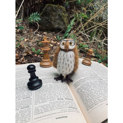 Handmade Felt Wilson the Wise Owl Hanging Bird Decoration