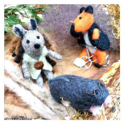 Handmade Felt Hanging Biodegradable Mole with Specs Decoration