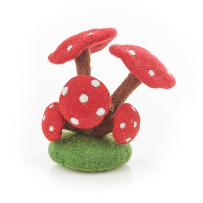 Handmade Felt Woodland Toadstool Stump Autumnal Decoration