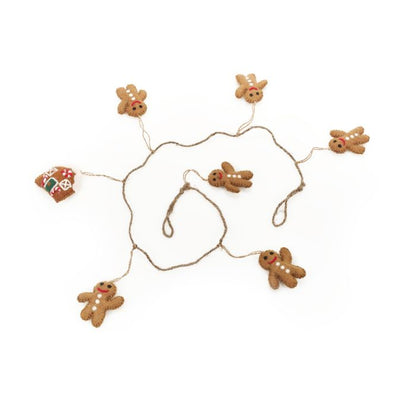 Handmade Felt 120cm Gingerbread Man Christmas Garland Home Decoration