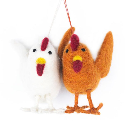 Handmade Hanging Cluckin' Chickens Fair trade Easter Decoration