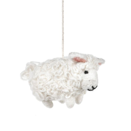 Handmade Needle Felt Barbara the Sheep Hanging Easter Decoration