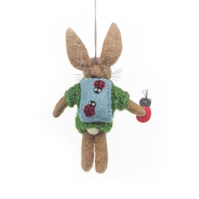 Handmade Felt Bobby Ladybird Hare Decoration