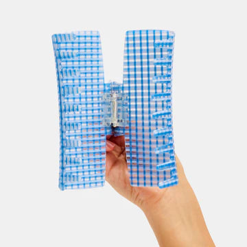 Jumbo Box Claw in Blue Lattice