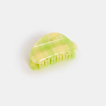 Juno Claw in Lime + Cream Plaid