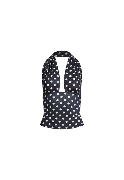 SAFARI HALTER NOIR POLKA