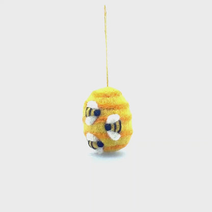 Handmade Hanging Busy Beehive Felt Biodegradable Decoration