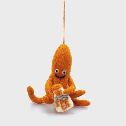 Handmade Felt SPF Squid Hanging Sealife Decoration