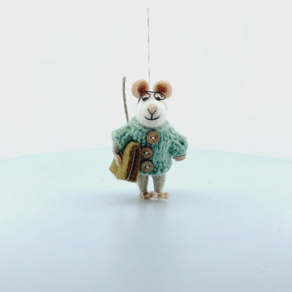 Handmade Felt Susie Mouse Biodegradable Hanging Decoratio