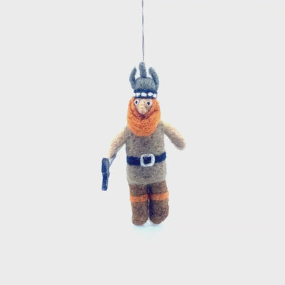 Handmade Felt Sven the Viking Hanging Decoration