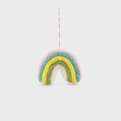 Handmade Pastel Rainbow Felt Hanging Easter Decoration