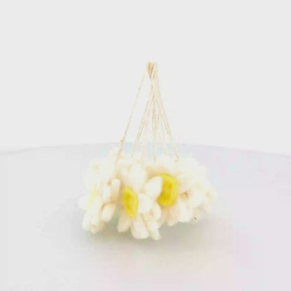 Handmade Hanging Daisies (Set of 6) Felt Easter Decorations