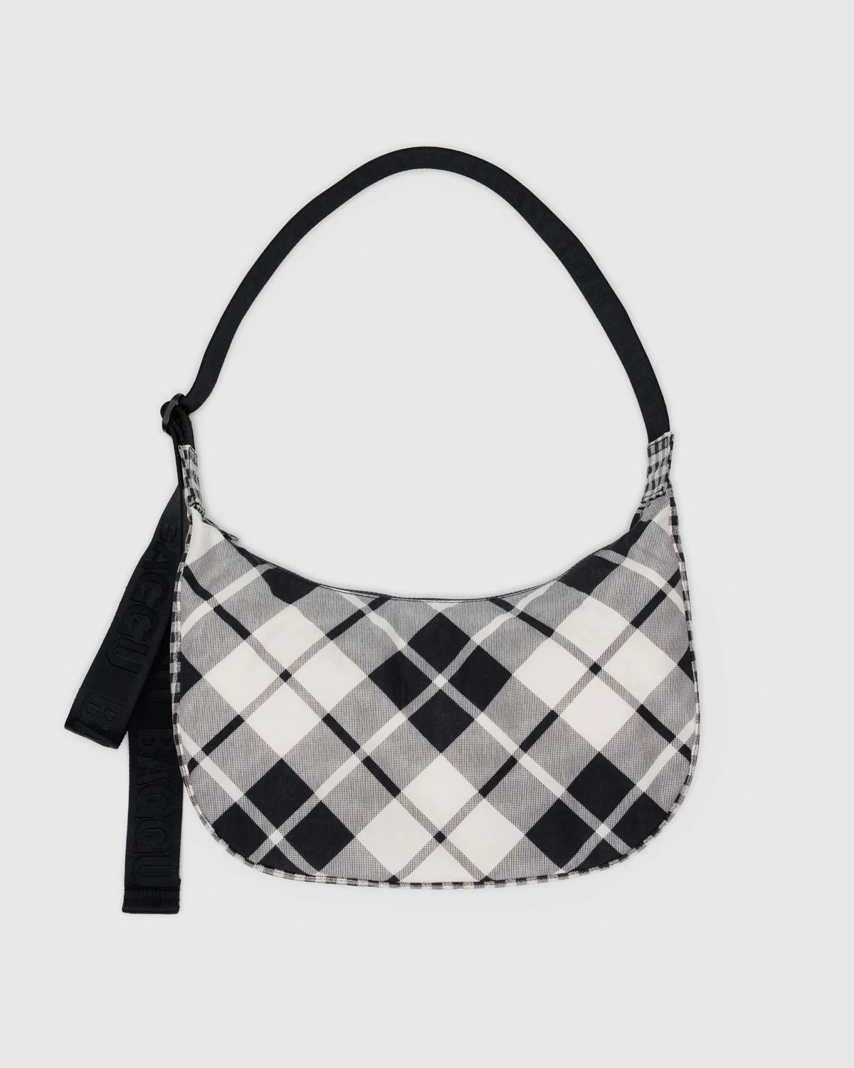 Medium Nylon CrescentBag Mixed Plaid