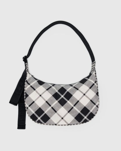 Medium Nylon CrescentBag Mixed Plaid