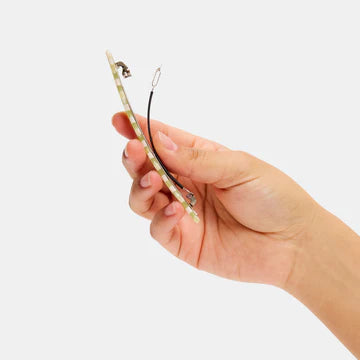 Skinny Wave Barrette in Olive Check