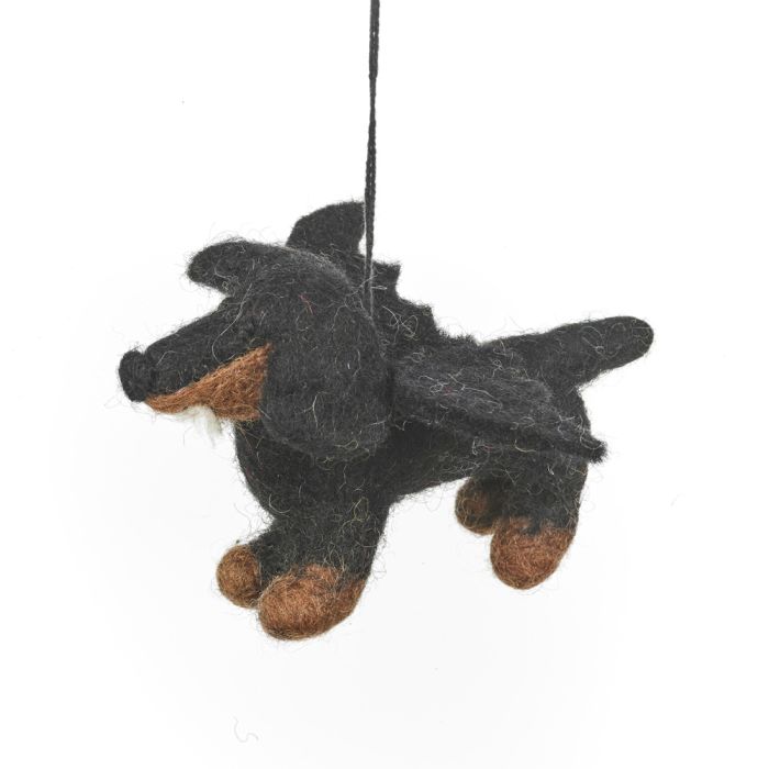 Handmade Felt Spooky Sausage Dog Hanging Halloween Decoration