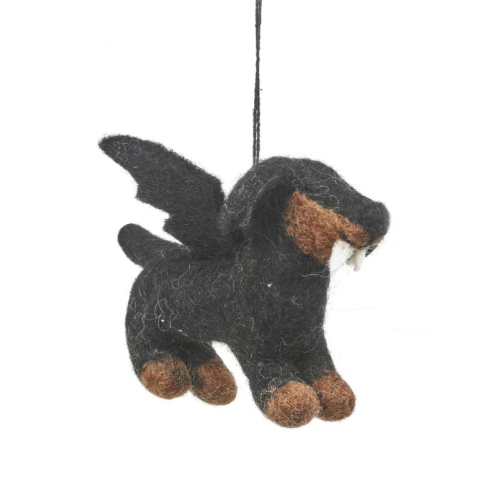 Handmade Felt Spooky Sausage Dog Hanging Halloween Decoration