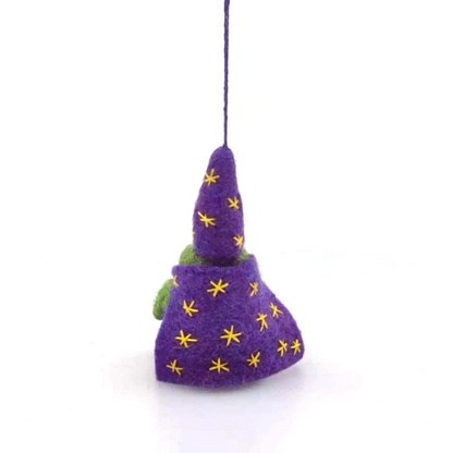 Handmade Felt Wizard Frog Hanging Decoration