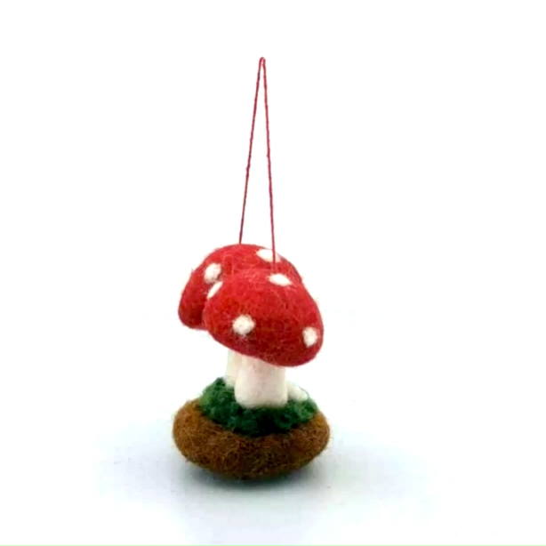 Handmade Felt Magical Toadstools Hanging Decoration